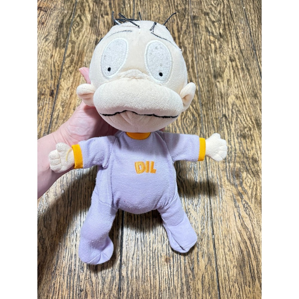 Vintage Nickelodeon Rugrats Baby Dil Plush Doll 1998 Viacom Purple Pajama PJ